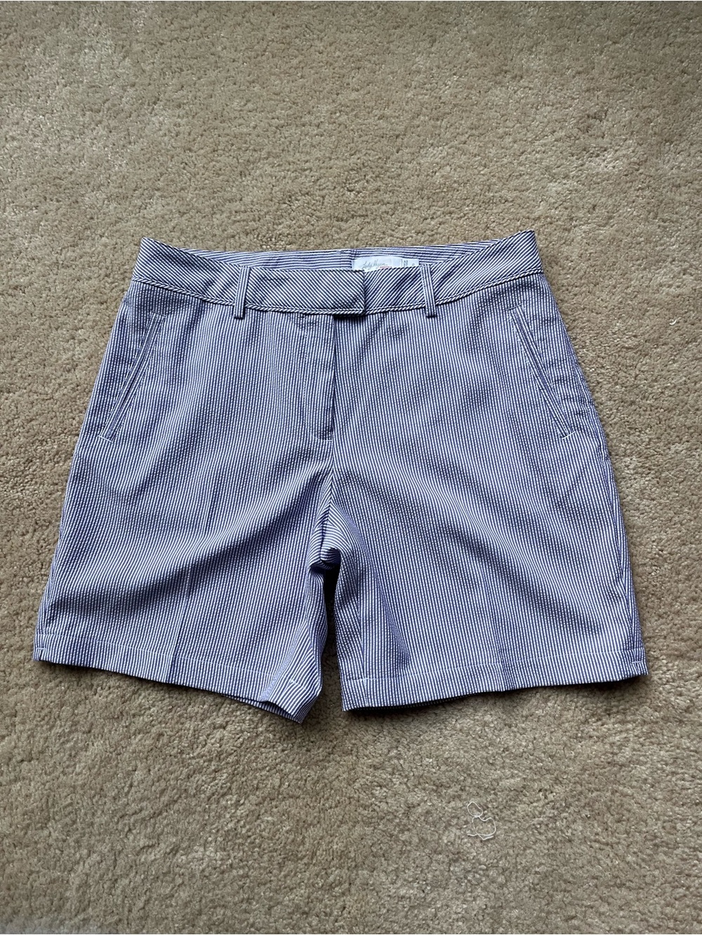 Lady Hagen Essentials Blue & White Seersucker Striped Golf Shorts - Size 6 - EUC